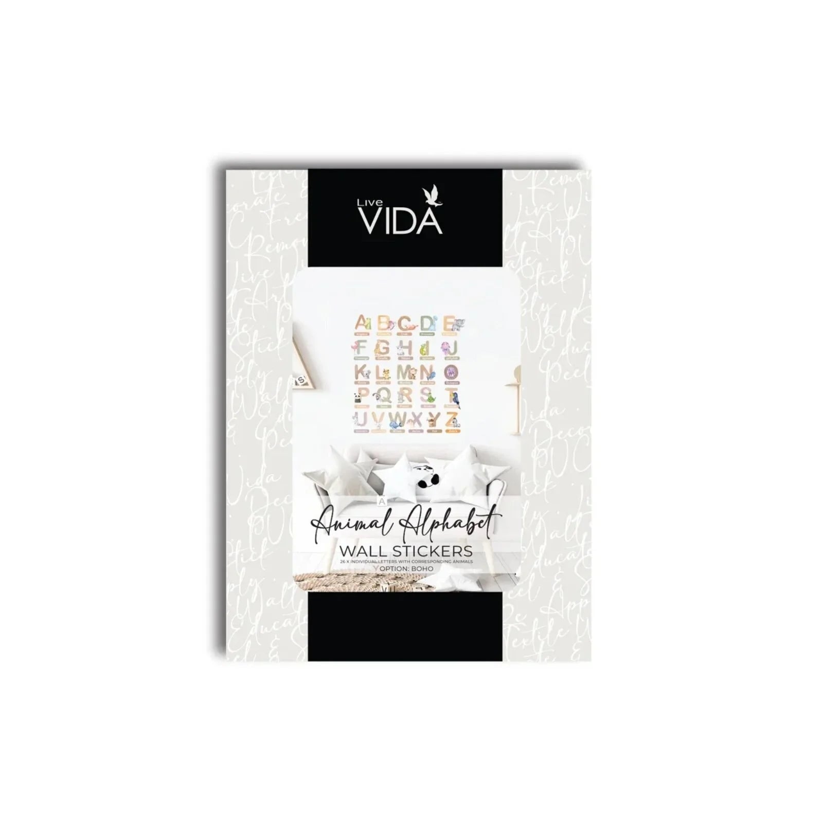 Live Vida Alphabet Wall Stickers with Animal Figures 26 pcs