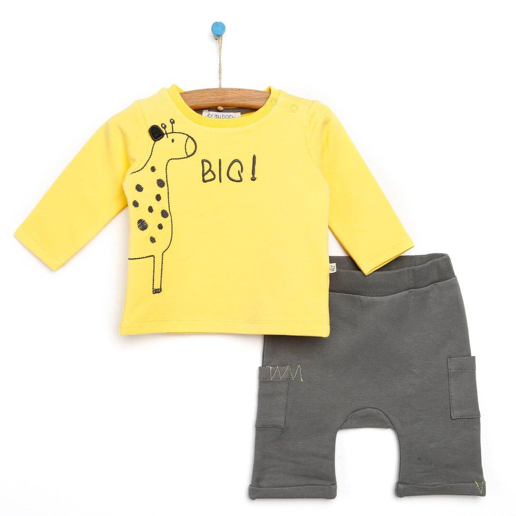 For My Baby Newborn Wild  Sweatshirt-Panth - Yellow