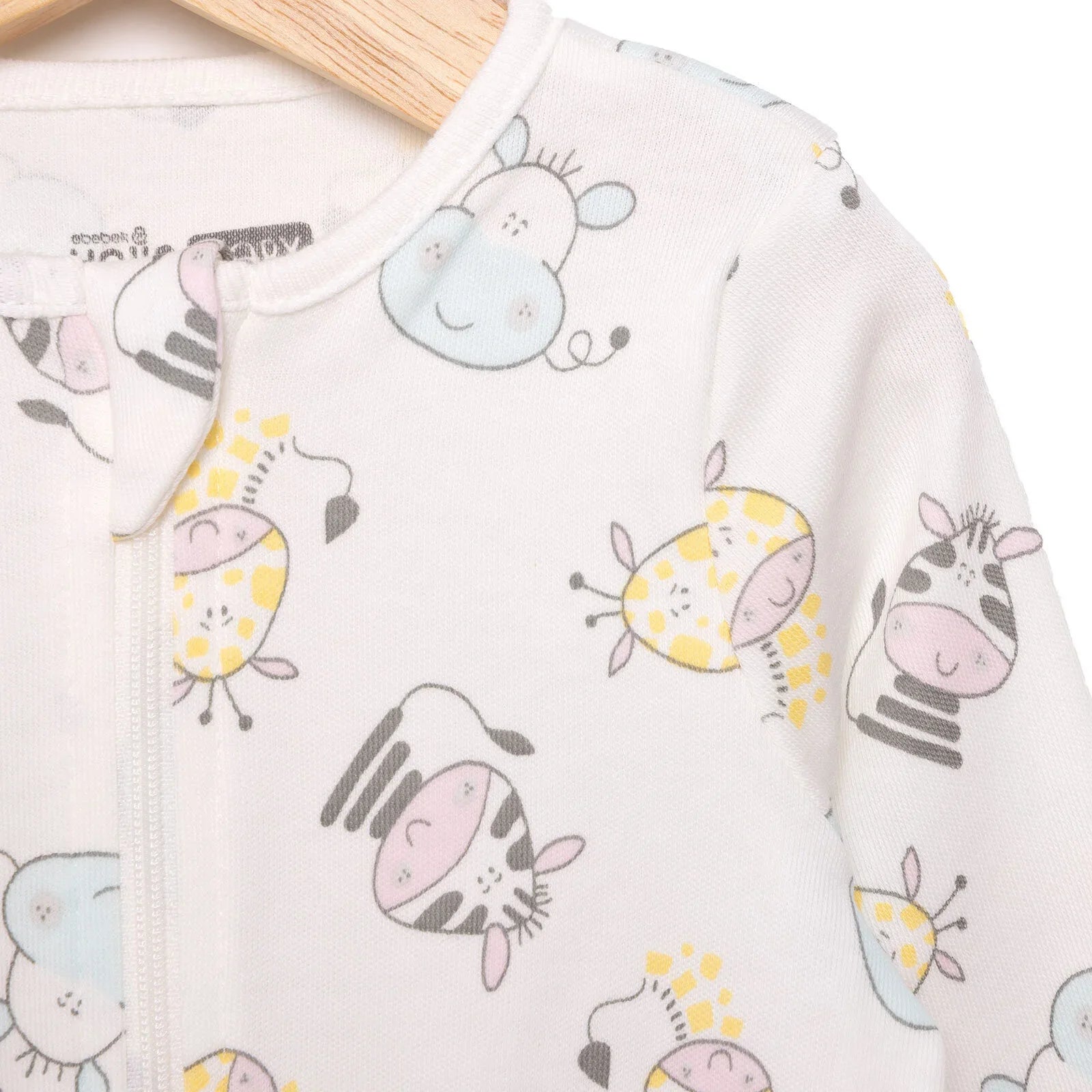 HelloBaby Newborn Girl Footed Jumpsuit - Ecru