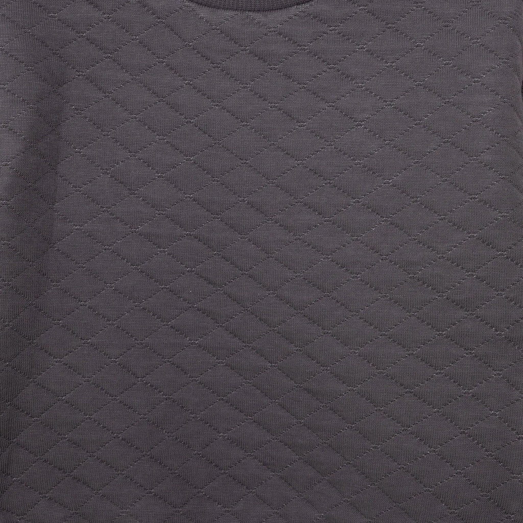 HelloBaby Newborn Quilted Sweatshirt-Footed Bottom - Charcoal