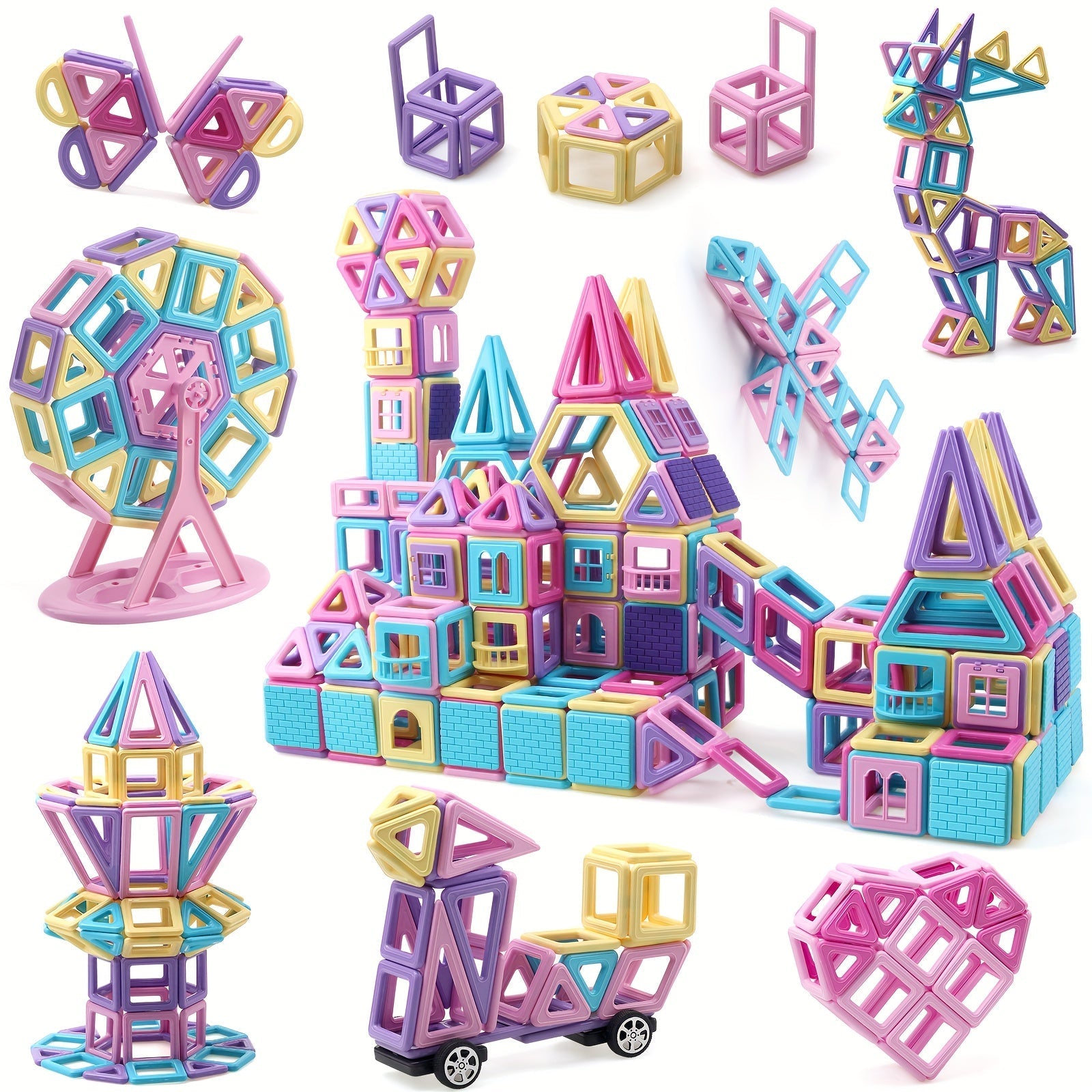 Magnetic Building Blocks Set (165pcs for Kids)