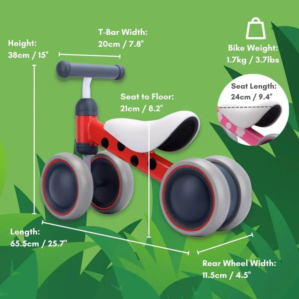 BOLDCUBE Baby Balance Bike - Red