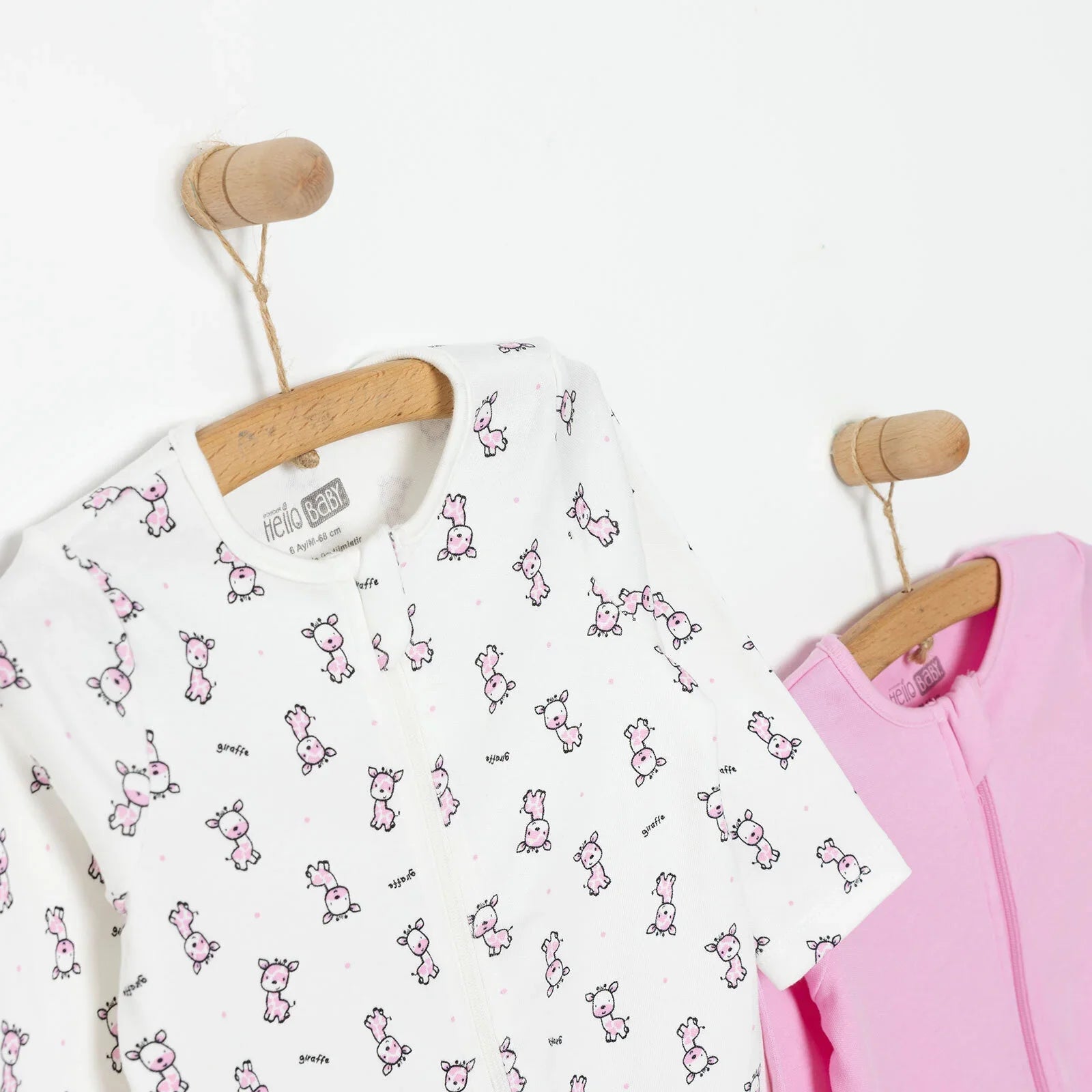 HelloBaby Newborn Baby Girl Footed Jumpsuit - Pink