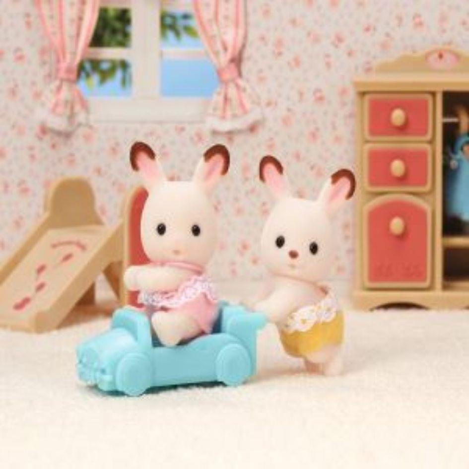 Sylvanian Families Chocolate Rabbit Twins Toy Playset for Age 3 and Up