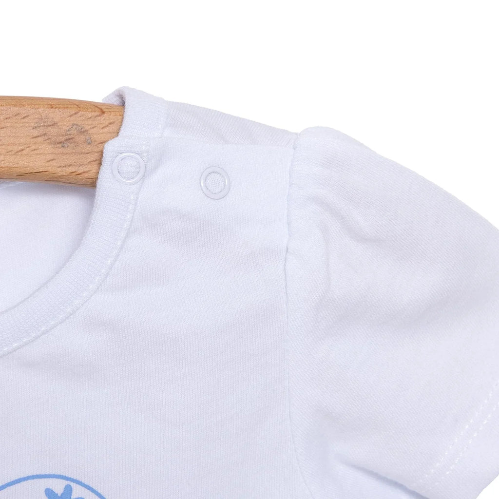 HelloBaby Girl Heart & Flower Patterned Short & T-shirt - Light Blue