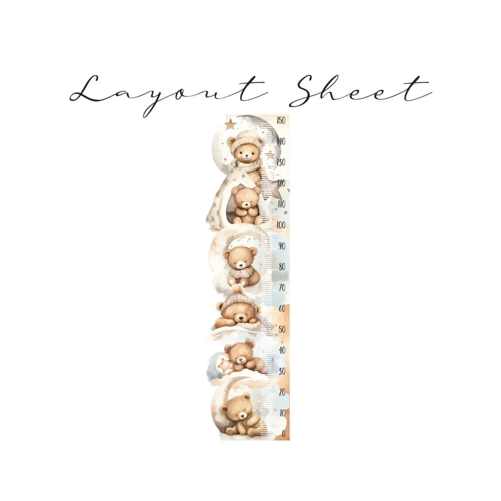 Live Vida Sleeping Bear Height Chart Sticker