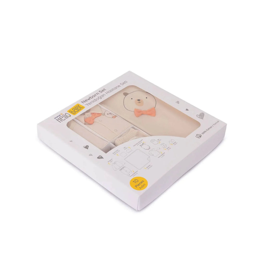 HelloBaby Boy Newborn Set 10 pcs - Ecru