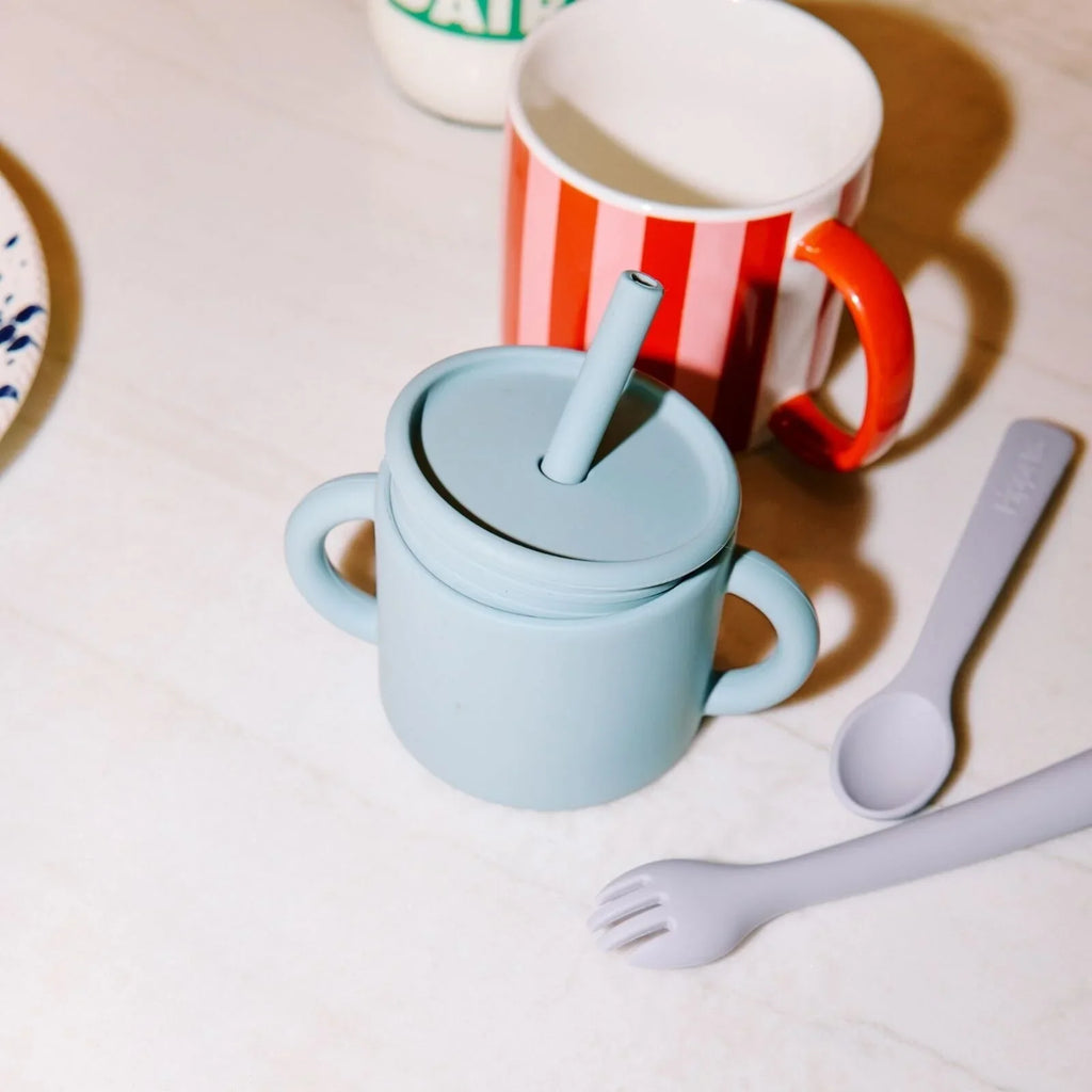 Pippeta Silicone Cup with Straw - Ash Rose