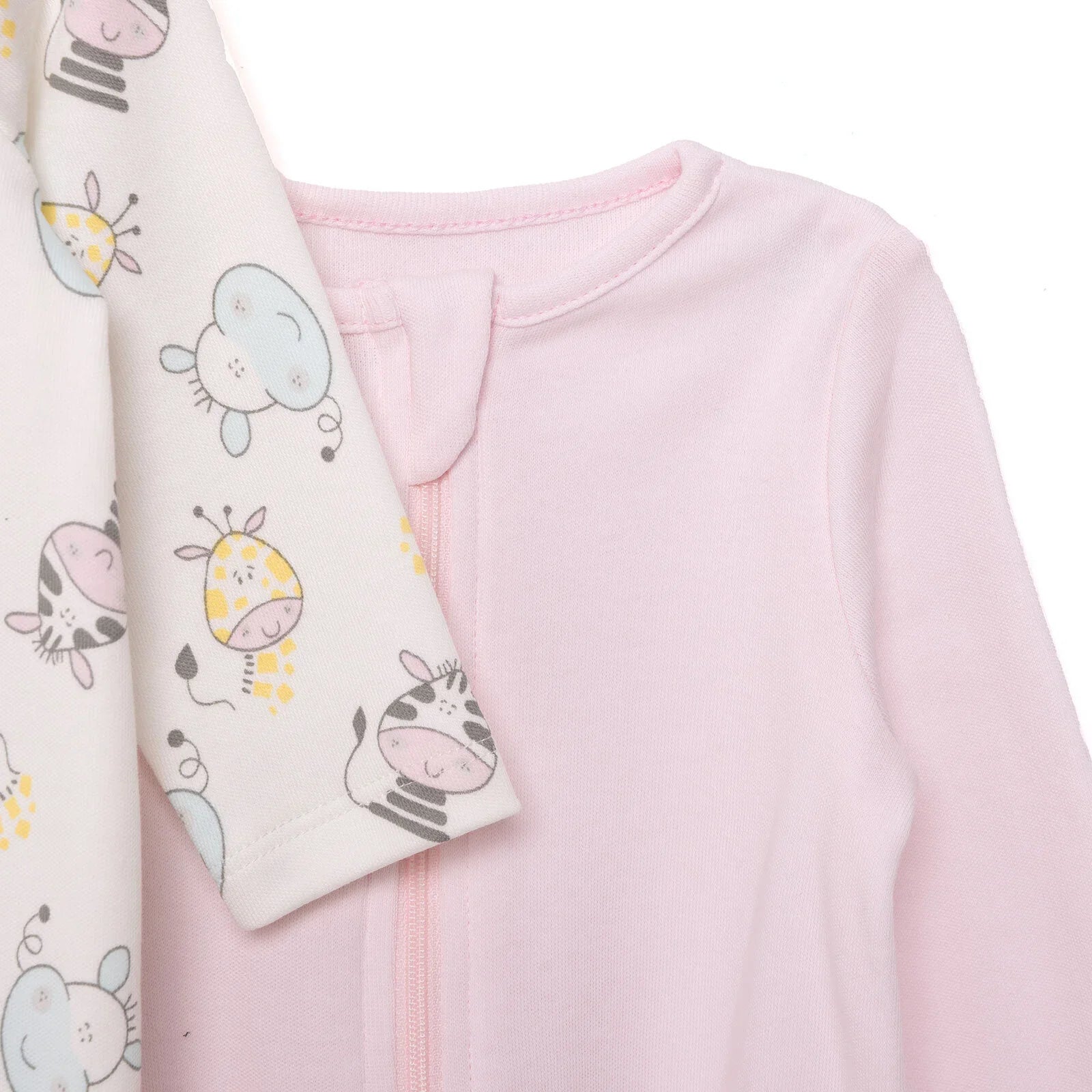 HelloBaby Newborn Girl Footed Jumpsuit - Ecru