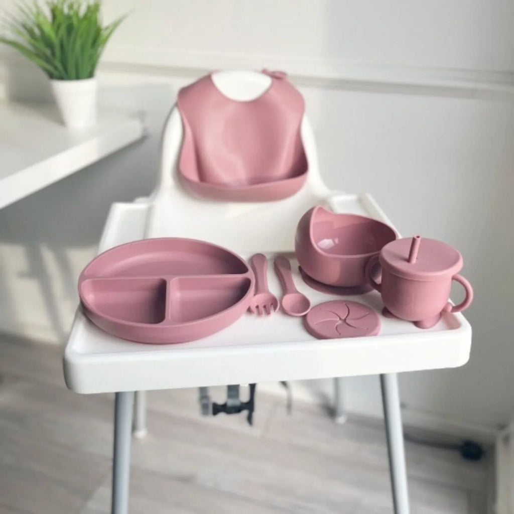 BLW Essentials Silicone Feeding Set - Dusty Rose