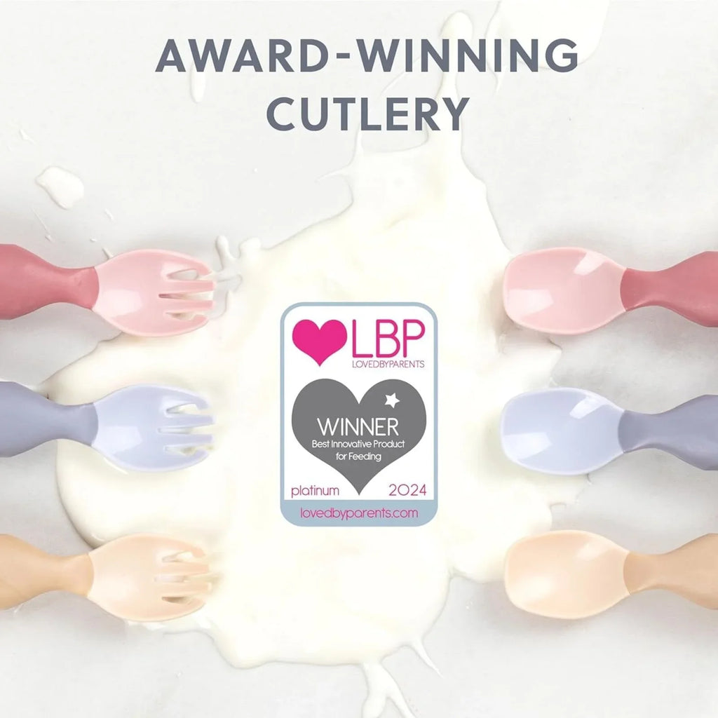 Bibado Handi Cutlery Attachable Weaning Cutlery Set 6+ months Pack of 2 - Blush