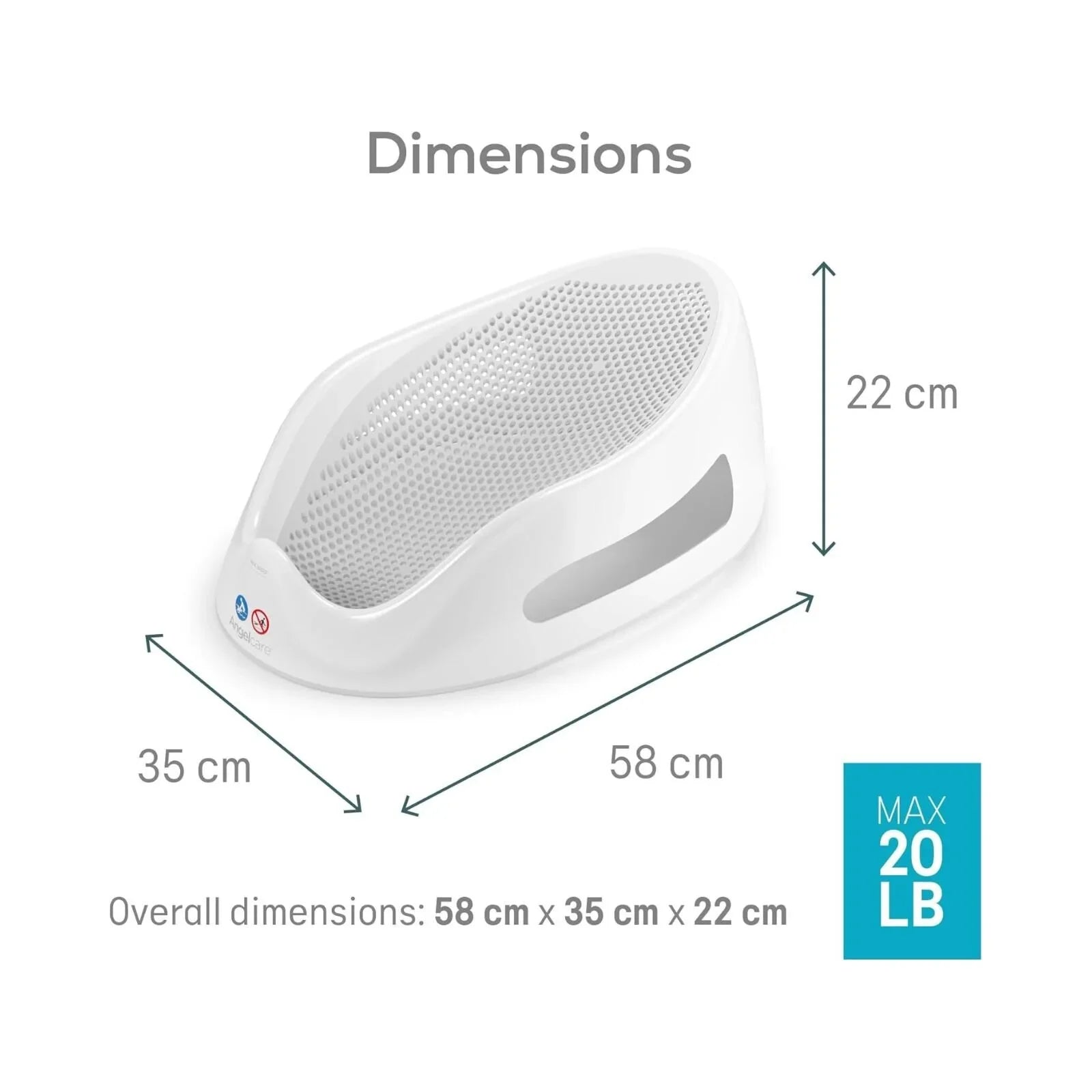 Angelcare Soft Touch Baby Bath Support - Grey