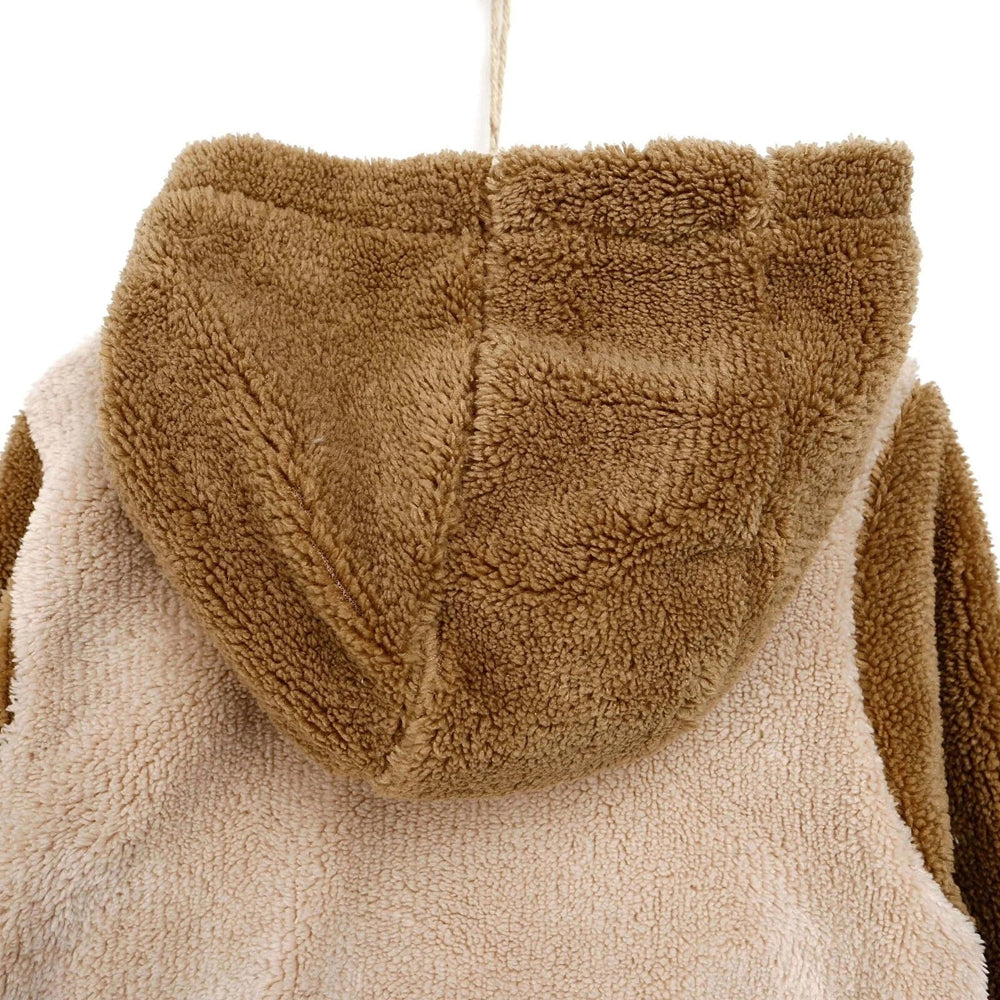 Midimod Newborn Baby Boy Cute Bear Welsoft Jumpsuit - Brown