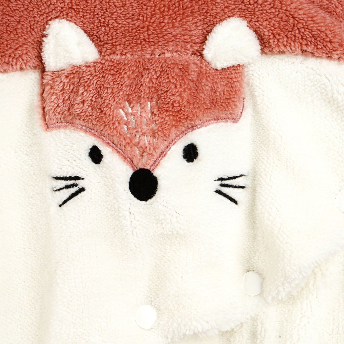 Midimod Newborn Fox Welsoft Footed Jumpsuit - Powder