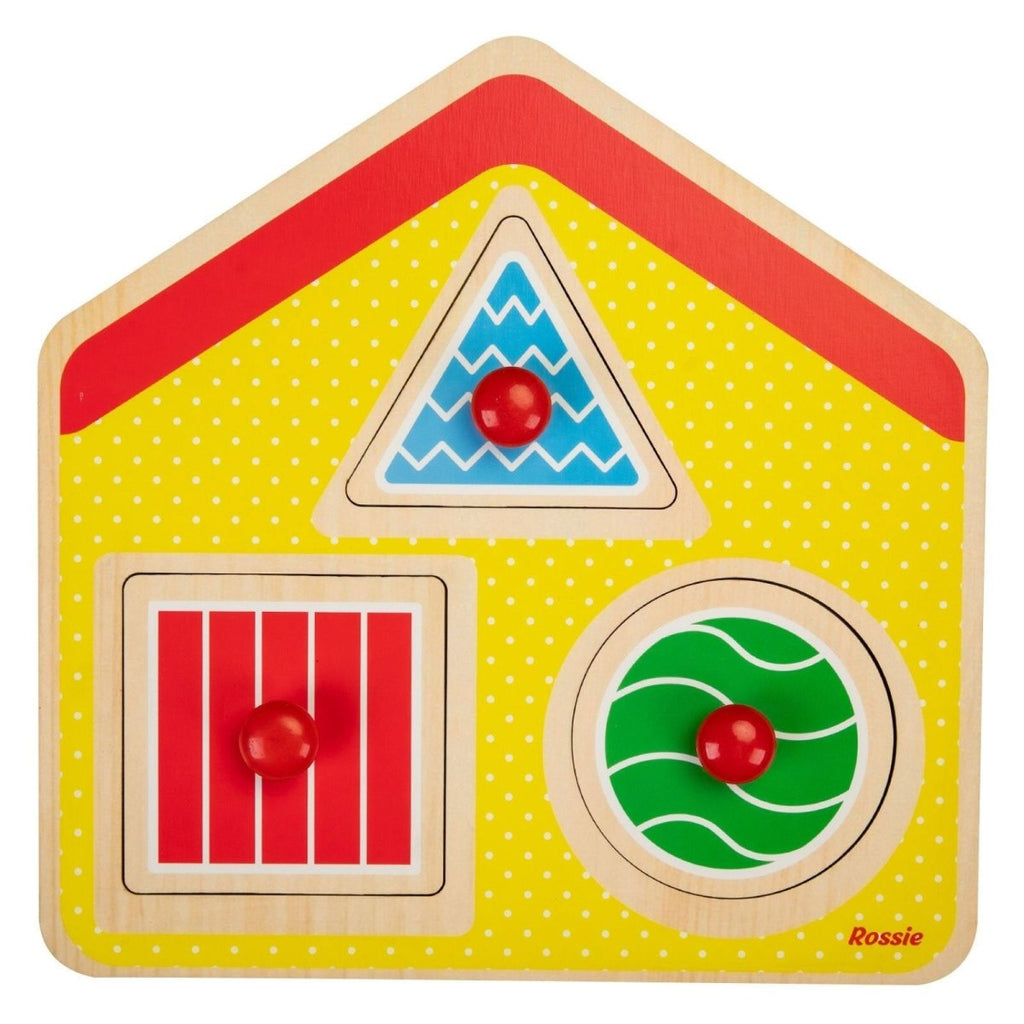 Rossie Wooden First Puzzle - Geometric House
