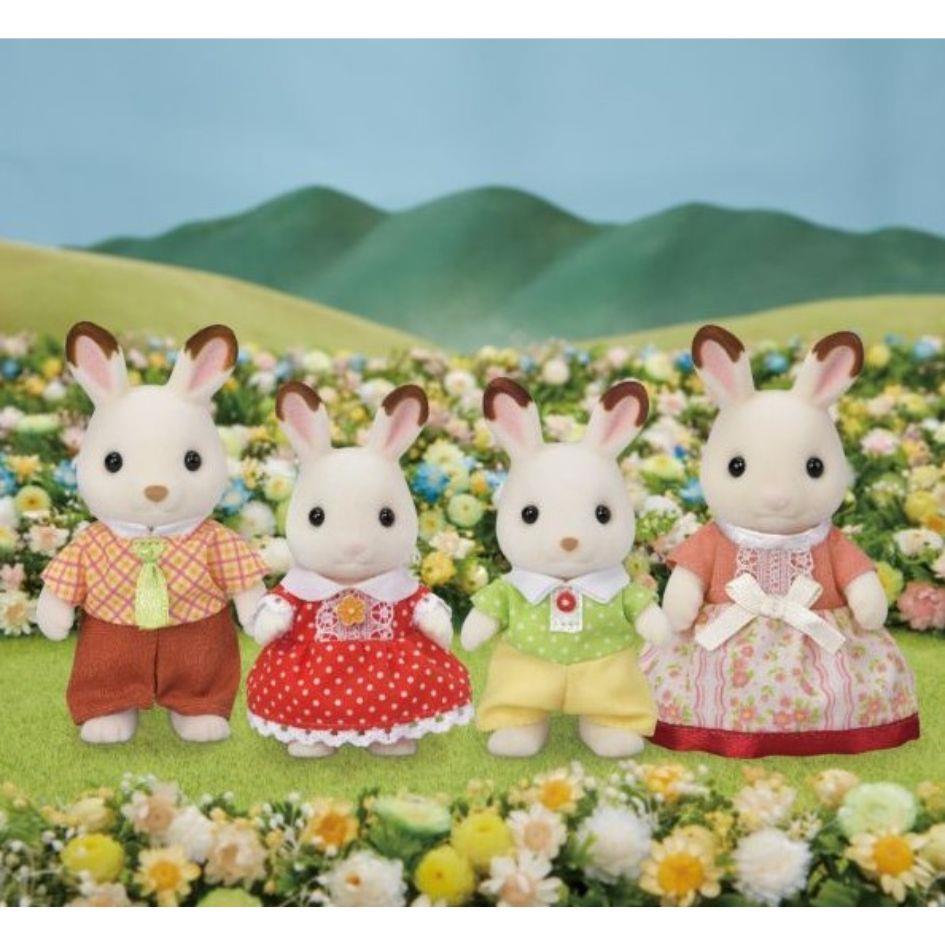 Sylvanian Families Chocolate Rabbit Family Toy Playset for Ages 3 & Up