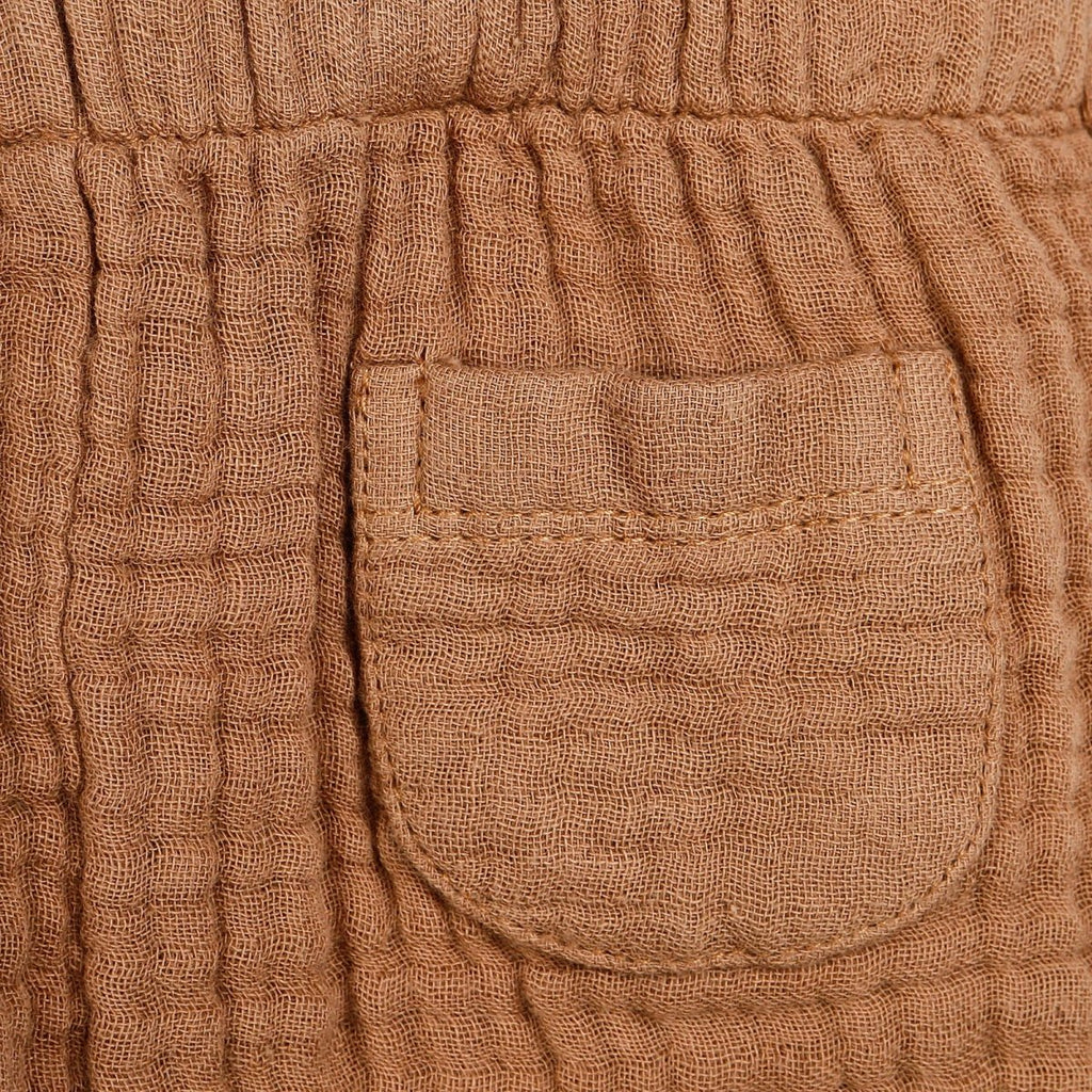 HelloBaby Newborn Muslin Overalls-Sweatshirt - Brown