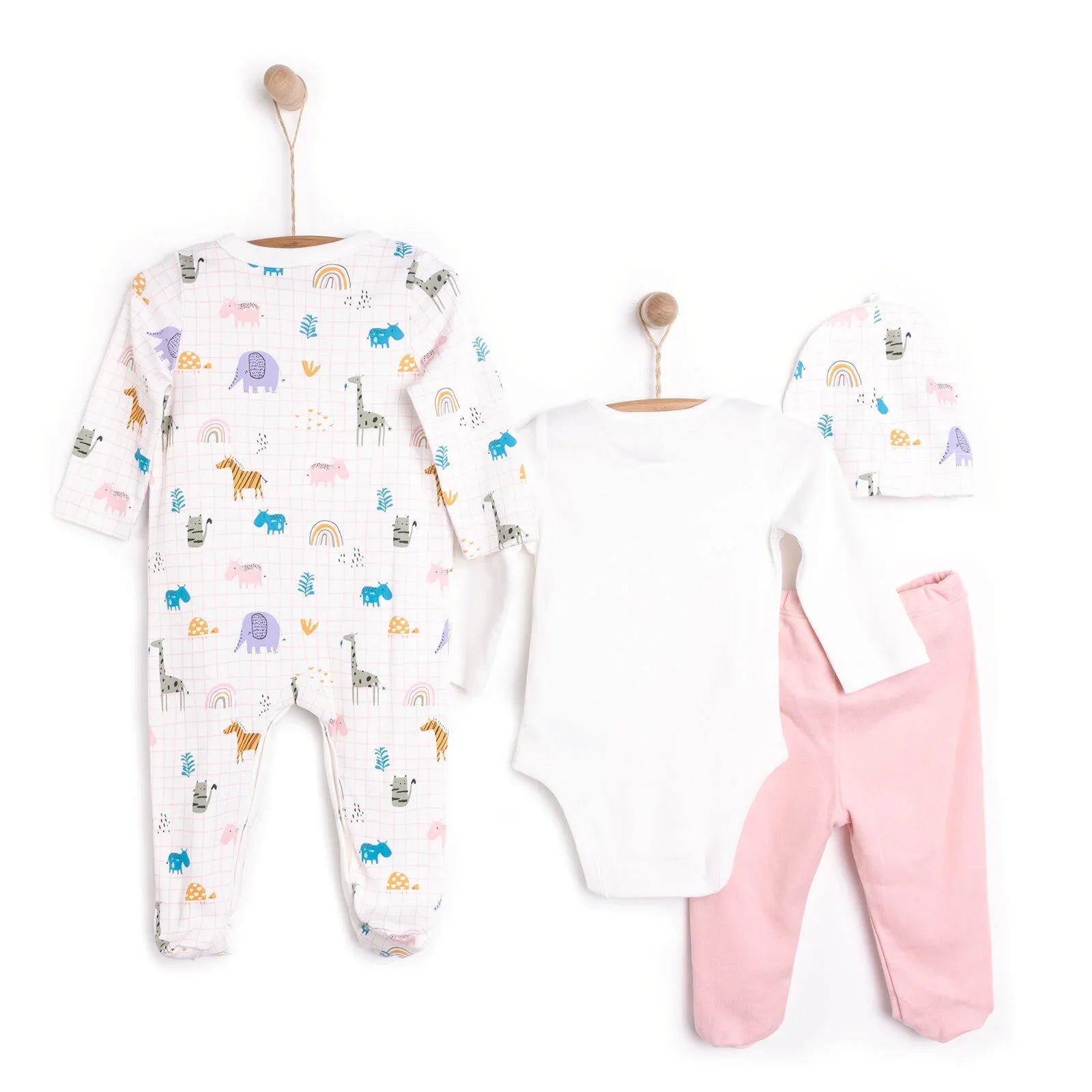 HelloBaby Newborn Unisex 4 pcs Starter Set - Light Pink