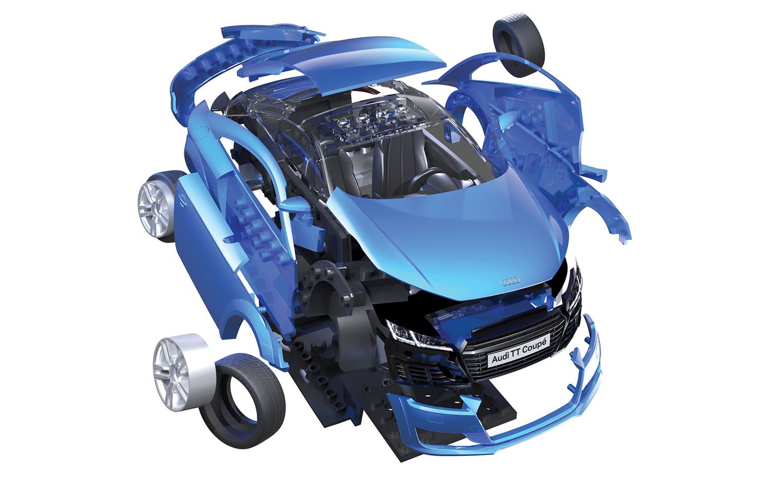 Airfix J6054 Quickbuild Audi TT Coupe Blue Model Car Kit