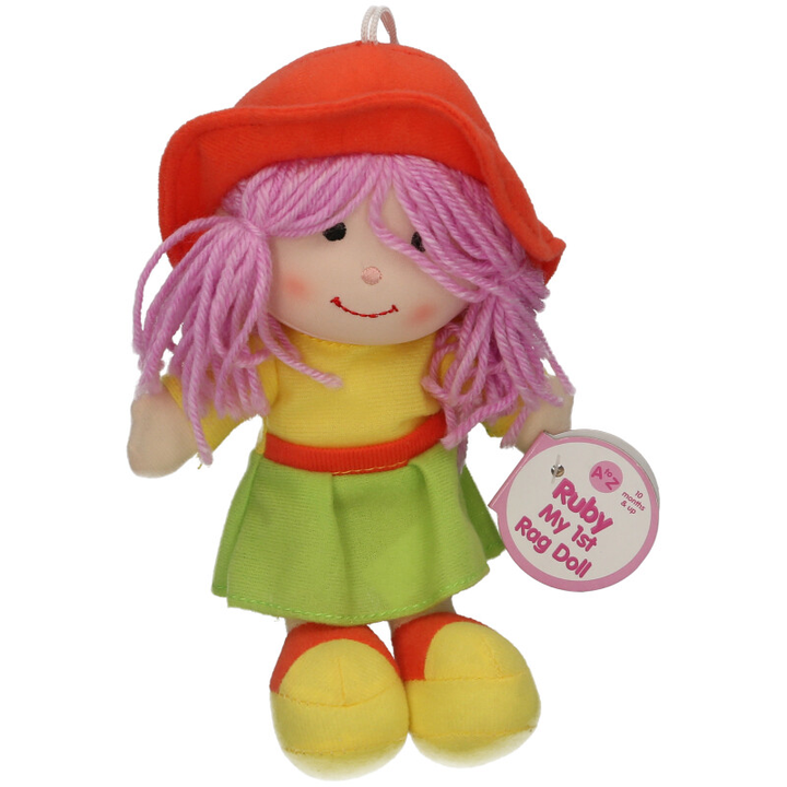 Baby Ruby My 1st Rag Doll Small Soft Toy 22 cm, 10+ Months Present Filler
